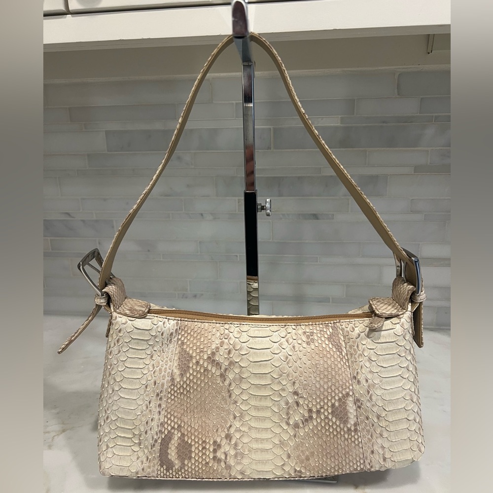 New! Gorgeous Off-White Authentic Python Handbag - image 1